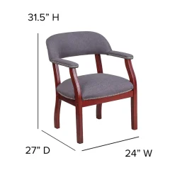 Flash Furniture Fabric Luxurious Conference Chair with Silver Trim Nails, Gray (BZ105GY)