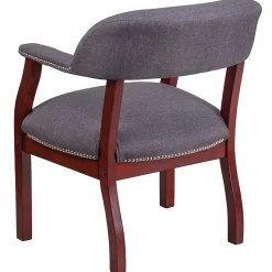 Flash Furniture Fabric Luxurious Conference Chair with Silver Trim Nails, Gray (BZ105GY)