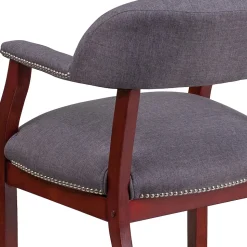 Flash Furniture Fabric Luxurious Conference Chair with Silver Trim Nails, Gray (BZ105GY)