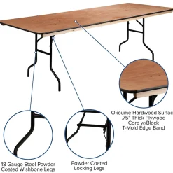 Flash Furniture Fielder Folding Table, 96