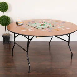 Flash Furniture Furman Folding Table, 60" x 60", Natural (YTWRFT60TBL)