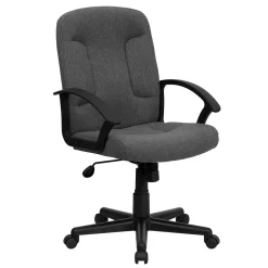 Flash Furniture Garver Fabric Swivel Mid-Back Executive Office Chair, Gray (GOST6GYFAB)