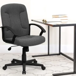 Flash Furniture Garver Fabric Swivel Mid-Back Executive Office Chair, Gray (GOST6GYFAB)