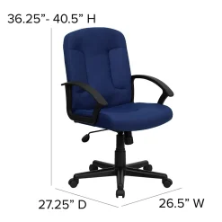 Flash Furniture Garver Fabric Swivel Mid-Back Executive Office Chair, Navy (GOST6NVYFAB)