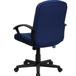 Flash Furniture Garver Fabric Swivel Mid-Back Executive Office Chair, Navy (GOST6NVYFAB)