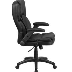 Flash Furniture Hansel Ergonomic LeatherSoft Swivel High Back Executive Office Chair, Black (BT90275H)