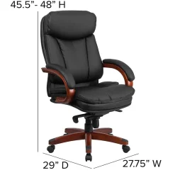 Flash Furniture Hansel Ergonomic LeatherSoft Swivel High Back Executive Office Chair, Black/Mahogany (BT90171HS)