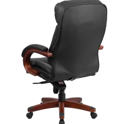Flash Furniture Hansel Ergonomic LeatherSoft Swivel High Back Executive Office Chair, Black/Mahogany (BT90171HS)