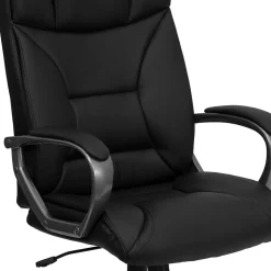 Flash Furniture Hansel Ergonomic LeatherSoft Swivel High Back Executive Office Chair, Black (BT9177BK)
