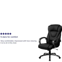 Flash Furniture Hansel Ergonomic LeatherSoft Swivel High Back Executive Office Chair, Black (BT9069BK)