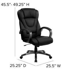 Flash Furniture Hansel Ergonomic LeatherSoft Swivel High Back Executive Office Chair, Black (BT9069BK)