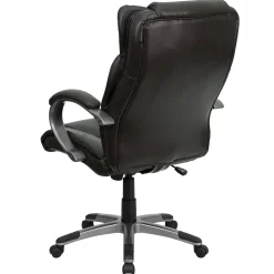 Flash Furniture Hansel Ergonomic LeatherSoft Swivel High Back Executive Office Chair, Espresso Brown (BT9088BRN)