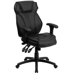 Flash Furniture Hansel Ergonomic LeatherSoft Swivel High Back Executive Office Chair, Black (BT9835H)
