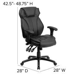 Flash Furniture Hansel Ergonomic LeatherSoft Swivel High Back Executive Office Chair, Black (BT9835H)
