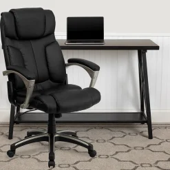 Flash Furniture Hansel Ergonomic LeatherSoft Swivel High Back Folding Executive Office Chair, Black (BT9875H)