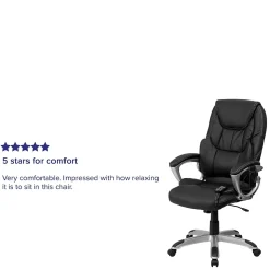 Flash Furniture Hansel Ergonomic LeatherSoft Swivel High Back Folding Executive Office Chair, Black (BT9875H)