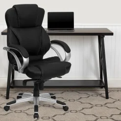 Flash Furniture Hawkins Ergonomic LeatherSoft Swivel High Back Executive Office Chair, Black (H9626L2)