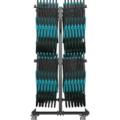 Flash Furniture Hawkins Folding Table and Chairs Mobile Cart, 660 lb. Capacity, Black (QINSHD245425)