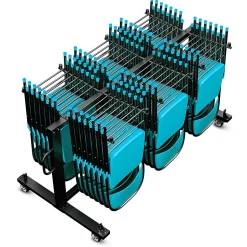 Flash Furniture Hawkins Folding Table and Chairs Mobile Cart, 330 lb. Capacity, Black (QINFRCW45425)