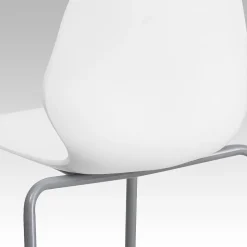 Flash Furniture HERCULES Series Plastic Stack Chair with Lumbar Support, White (RUT288WH)