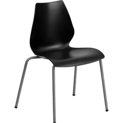 Flash Furniture HERCULES Series Plastic Stacking Chair, Black (RUT288BK)