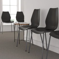 Flash Furniture HERCULES Series Plastic Stacking Chair, Black (RUT288BK)
