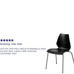 Flash Furniture HERCULES Series Plastic Stacking Chair, Black (RUT288BK)