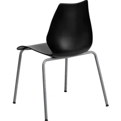 Flash Furniture HERCULES Series Plastic Stacking Chair, Black (RUT288BK)