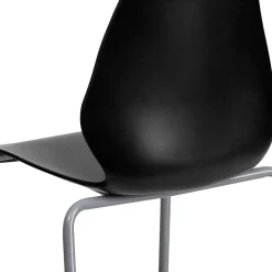 Flash Furniture HERCULES Series Plastic Stacking Chair, Black (RUT288BK)