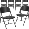 Flash Furniture HERCULES™ Plastic Armless Folding Chair, Black, 6/Pack