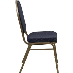 Flash Furniture HERCULES™ Fabric Gold Frame Dome Back Banquet Chair, Navy, 4/Pack (4FDC03AG3774)