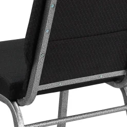 Flash Furniture HERCULES Series Fabric Stacking Church Chair, Black Patterned/Silver Vein Frame (FCH185SVJP02)