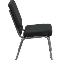 Flash Furniture HERCULES Series Fabric Stacking Church Chair, Black Patterned/Silver Vein Frame (FCH185SVJP02)