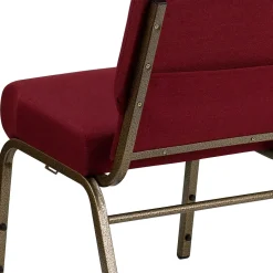 Flash Furniture HERCULES Series Fabric Church Stacking Chair, Burgundy/Gold Vein Frame (FCH2214GV369)