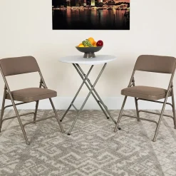 Flash Furniture Hercules Banquet/Reception Folding Fabric Chairs, Beige, 4/Pack (BELNICK INC (NSP))