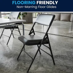 Flash Furniture HERCULES Vinyl Upholstered Reception Chair, Black, 4/Pack (HA-MC309AV-BK-GG)