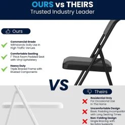 Flash Furniture HERCULES Vinyl Upholstered Reception Chair, Black, 4/Pack (HA-MC309AV-BK-GG)