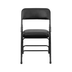 Flash Furniture HERCULES™ Curved Triple Braced Vinyl Armless Folding Chair, Black, 12/Pack (12HAMC309AVBK)