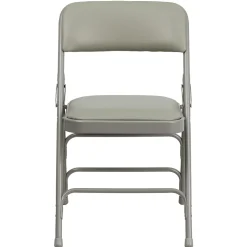 Flash Furniture HERCULES™ Curved Triple Braced Vinyl Armless Folding Chair, Gray, 4/Pack