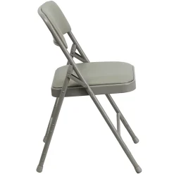 Flash Furniture HERCULES™ Curved Triple Braced Vinyl Armless Folding Chair, Gray, 4/Pack