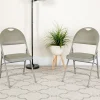 Flash Furniture HERCULES™ Triple Braced Vinyl Armless Folding Chair, Gray, 4/Pack (4HAMC705AV3GY)