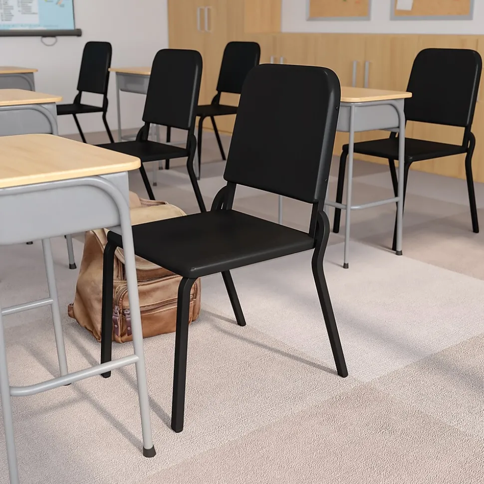 Flash Furniture HERCULES Series Plastic Stackable Melody Band/Music Chair, Black (HFMUSIC)