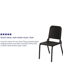 Flash Furniture HERCULES Series Plastic Stackable Melody Band/Music Chair, Black (HFMUSIC)