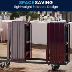 Flash Furniture HERCULES™ Vinyl Armless Folding Chair, Red Mahogany, 4/Pack