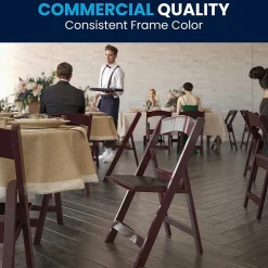 Flash Furniture HERCULES™ Vinyl Armless Folding Chair, Red Mahogany, 4/Pack