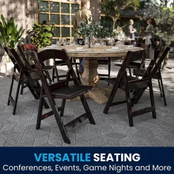 Flash Furniture HERCULES™ Vinyl Armless Folding Chair, Red Mahogany, 4/Pack