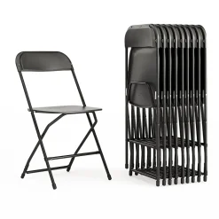 Flash Furniture HERCULES™ Plastic Armless Folding Chair, Black, 60/Pack