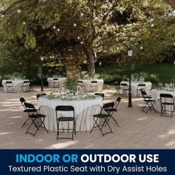 Flash Furniture HERCULES™ Plastic Armless Folding Chair, Black, 60/Pack