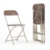 Flash Furniture HERCULES™ Plastic Armless Folding Chair, Premium Brown, 4/Pack