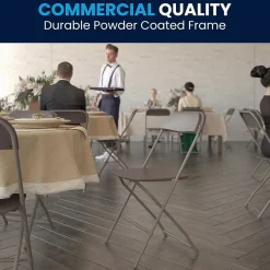 Flash Furniture HERCULES™ Plastic Armless Folding Chair, Premium Brown, 4/Pack